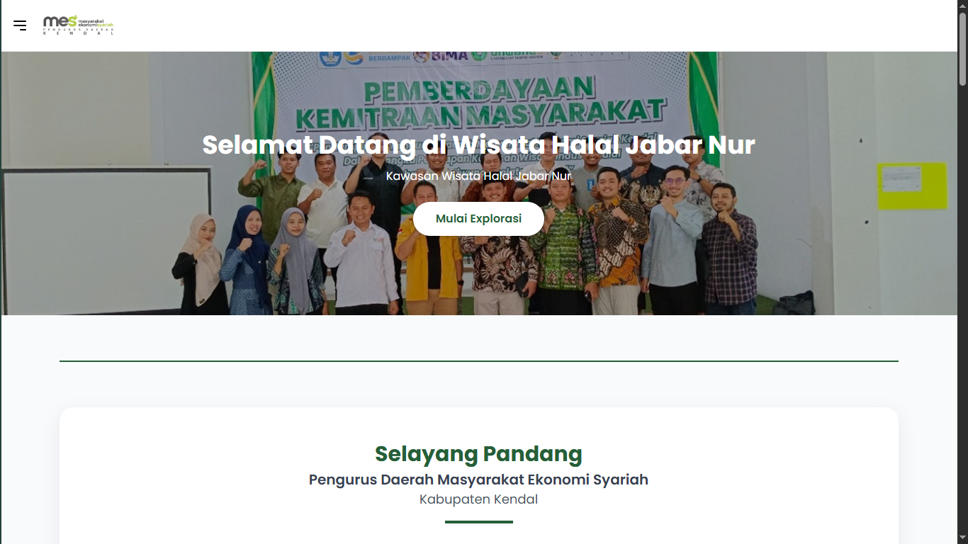 Screenshot proyek Website Company Profile MES KENDAL
